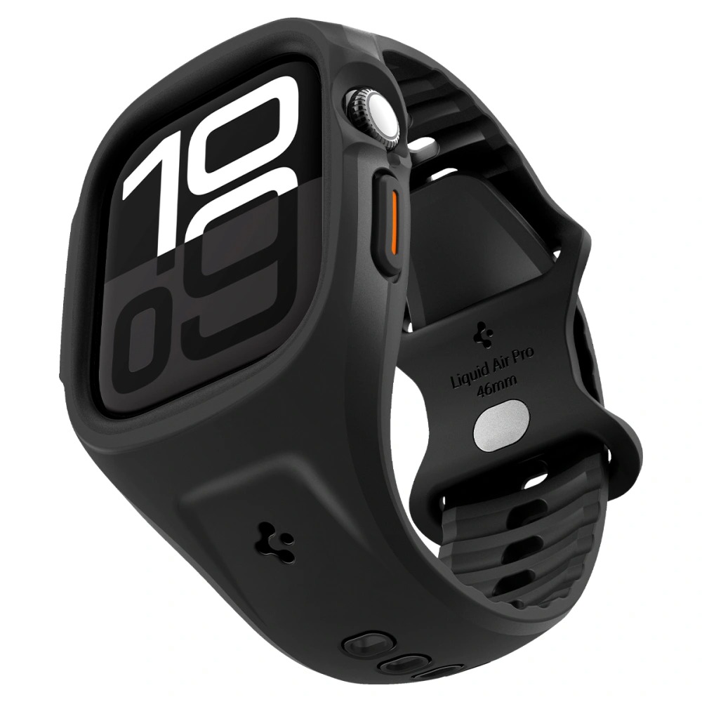 Oryginalne etui z paskiem od marki Spigen z serii Liquid Air Pro do Apple Watch 10 (46 mm), czarne
